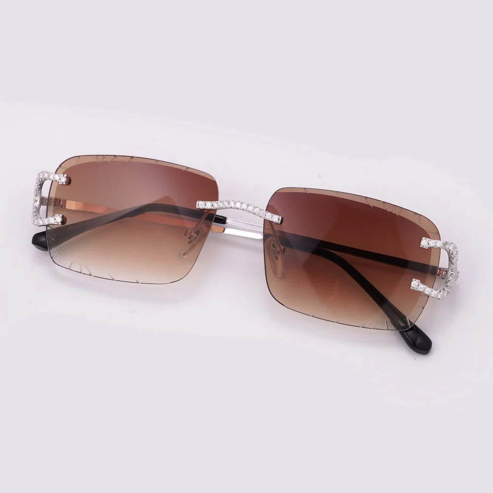 Moissanite】Diamond Cut Prong Sunglasses