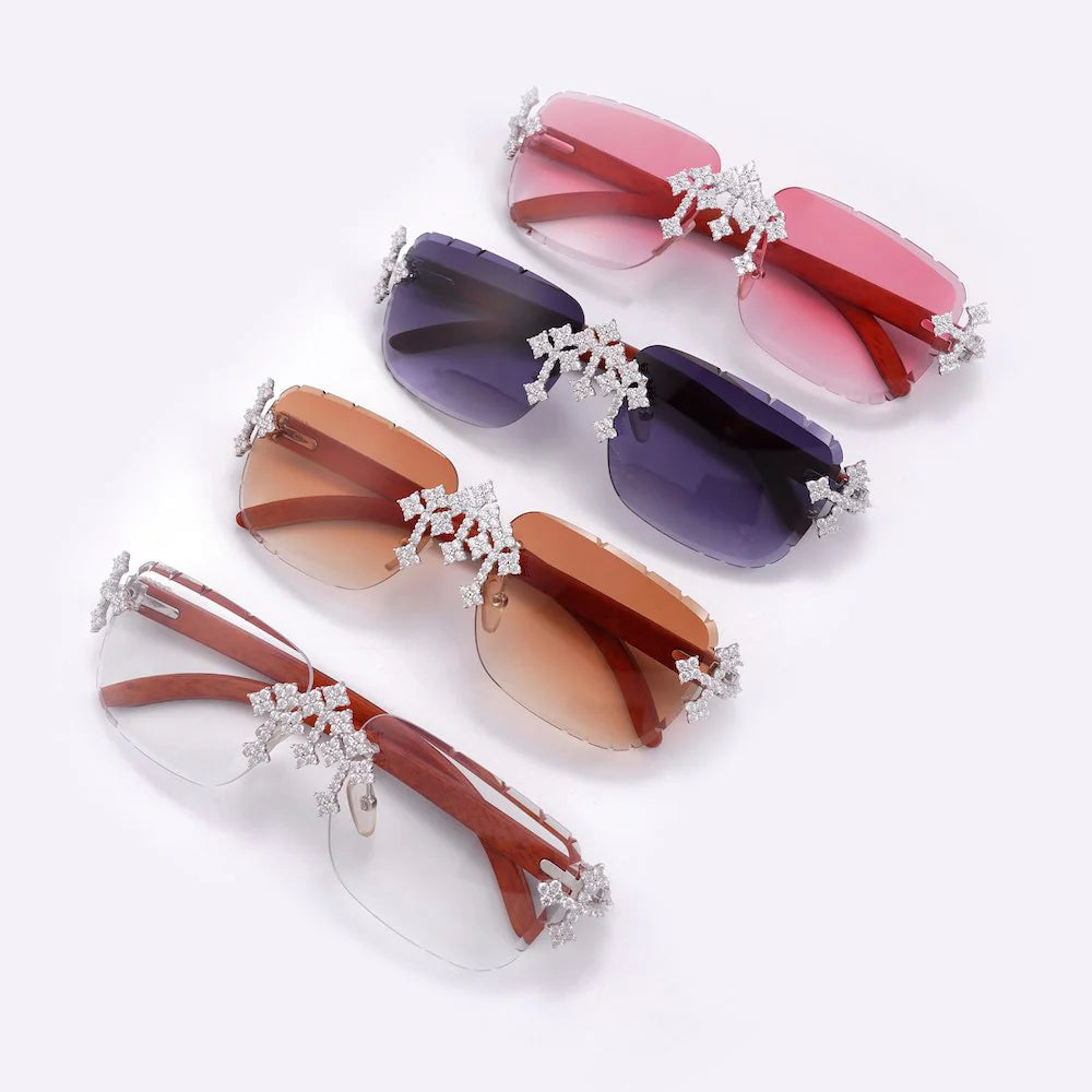 【Moissanite】Diamond Cut Cross Sunglasses